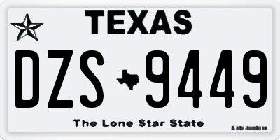 TX license plate DZS9449