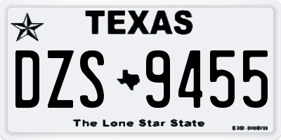 TX license plate DZS9455