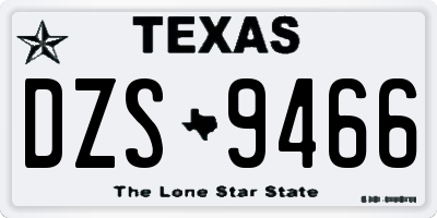TX license plate DZS9466