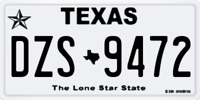 TX license plate DZS9472