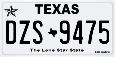 TX license plate DZS9475