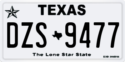 TX license plate DZS9477