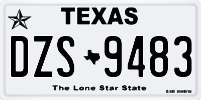 TX license plate DZS9483