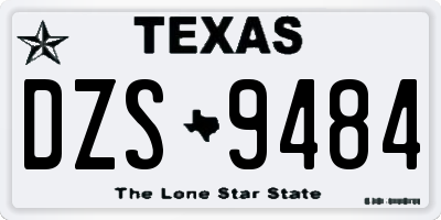 TX license plate DZS9484