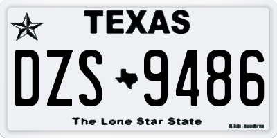 TX license plate DZS9486