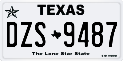 TX license plate DZS9487