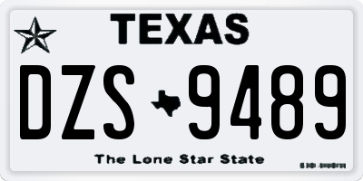 TX license plate DZS9489