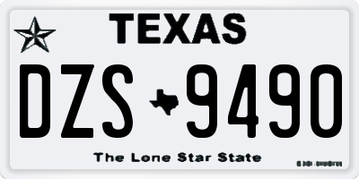 TX license plate DZS9490