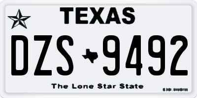 TX license plate DZS9492