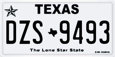 TX license plate DZS9493