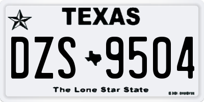 TX license plate DZS9504