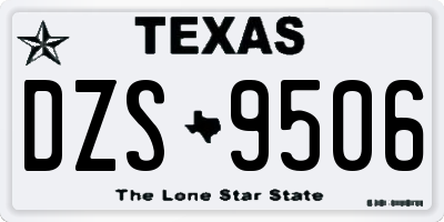 TX license plate DZS9506