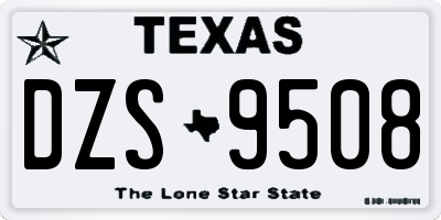 TX license plate DZS9508