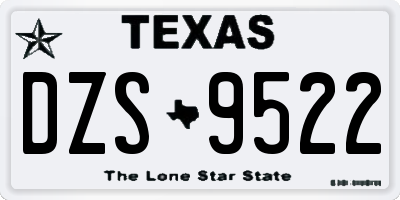 TX license plate DZS9522
