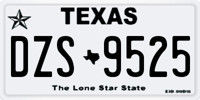 TX license plate DZS9525
