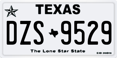 TX license plate DZS9529