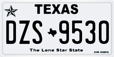 TX license plate DZS9530