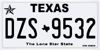 TX license plate DZS9532