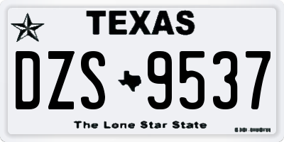 TX license plate DZS9537