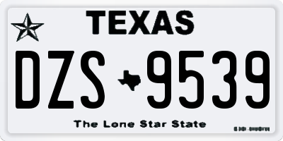 TX license plate DZS9539