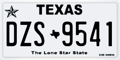 TX license plate DZS9541