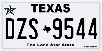 TX license plate DZS9544