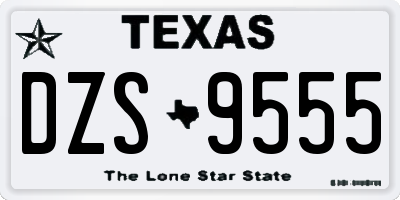 TX license plate DZS9555