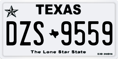TX license plate DZS9559
