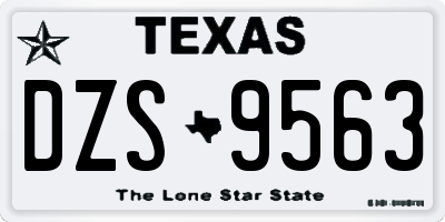 TX license plate DZS9563