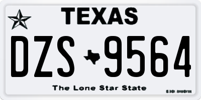 TX license plate DZS9564