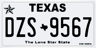 TX license plate DZS9567