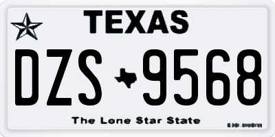 TX license plate DZS9568