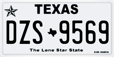 TX license plate DZS9569