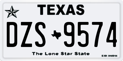 TX license plate DZS9574