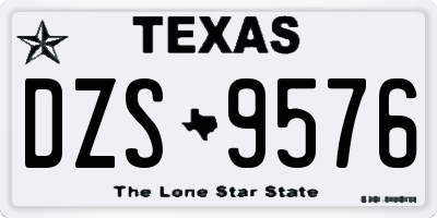TX license plate DZS9576