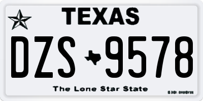 TX license plate DZS9578