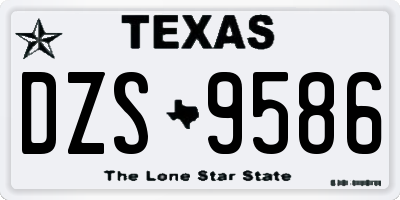 TX license plate DZS9586