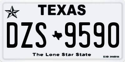 TX license plate DZS9590