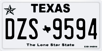 TX license plate DZS9594