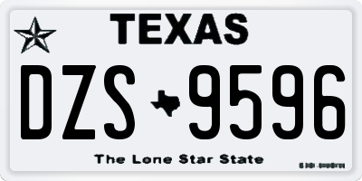 TX license plate DZS9596