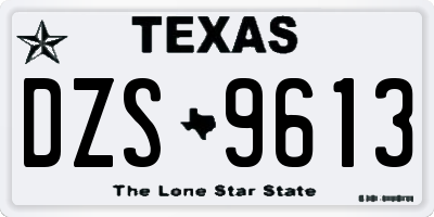 TX license plate DZS9613