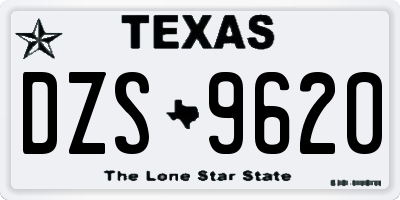 TX license plate DZS9620