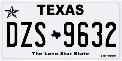 TX license plate DZS9632