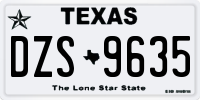 TX license plate DZS9635