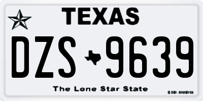 TX license plate DZS9639