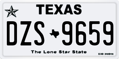 TX license plate DZS9659