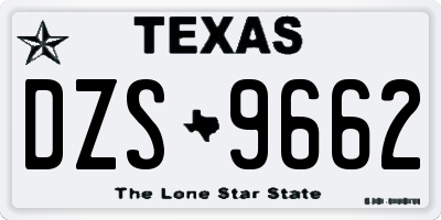TX license plate DZS9662