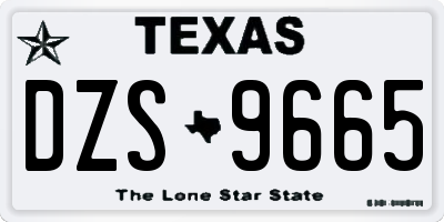 TX license plate DZS9665