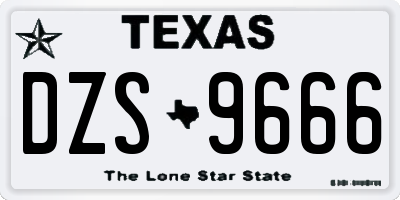 TX license plate DZS9666