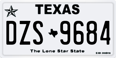 TX license plate DZS9684